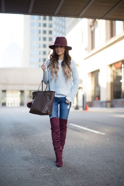 17 Ideas to Add Burgundy to Your Outfits | Mode, Outfit, Grauer .