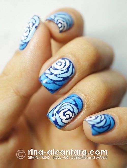 15 Ideas to Make a New Manicure - Pretty Designs | Rose nail art .