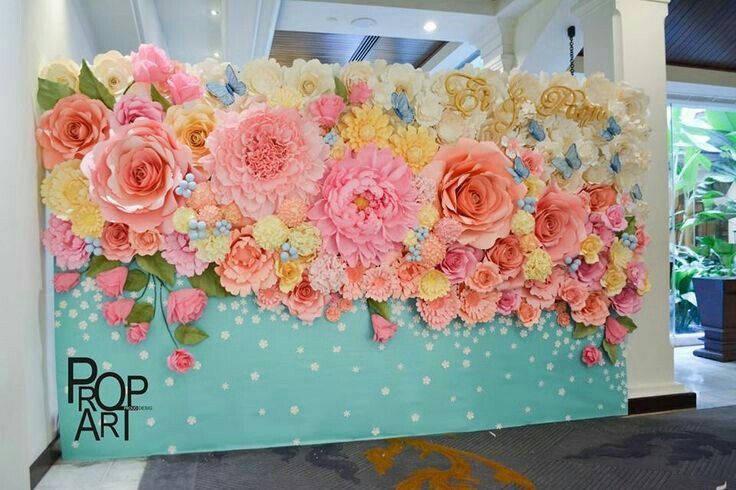 Pastel backdrop (With images) | Paper flowers, Paper flower wall .