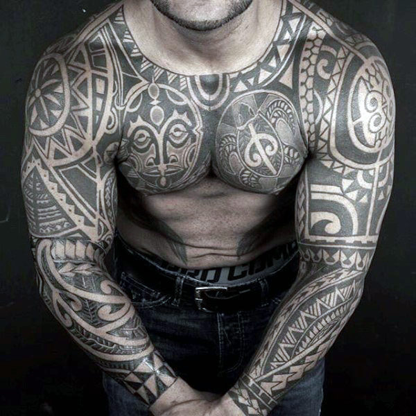 80 Tribal Shoulder Tattoos For Men - Masculine Design Ide