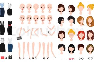 Woman character creation set. ... | Stock vector | Colourb