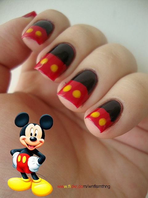 Mickey Mouse Nails in 2020 | Mickey mouse nails, Mickey nails .