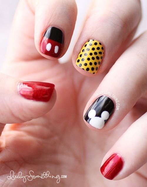 14 Ingenious Mickey Mouse Nail Art Designs | Mickey nails, Mickey .
