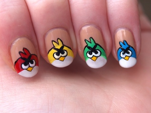 51+ Latest Angry Birds Nail Art Design Ide