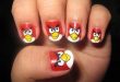 nail art design angry birds | Bird nail art, Nail art for kids .
