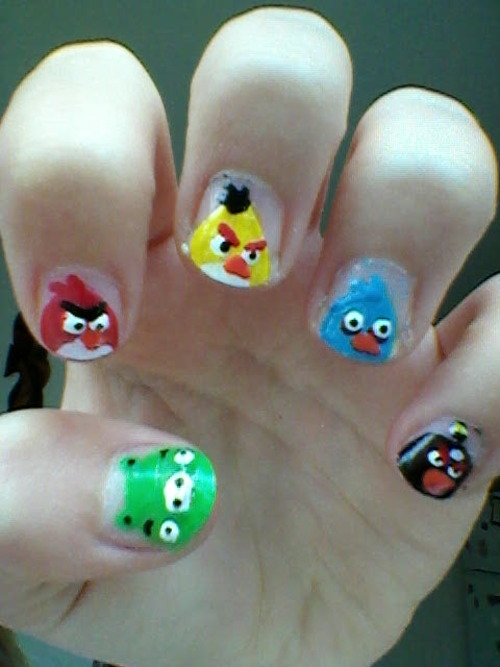 51+ Latest Angry Birds Nail Art Design Ide
