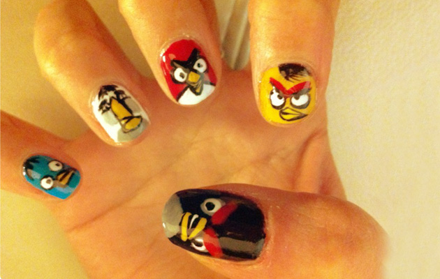 Amazing Angry Birds Nail Art Design Id