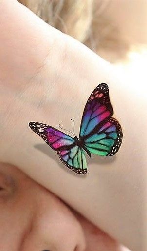 3-D Butterfly | Colorful butterfly tattoo, 3d butterfly tattoo .