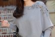 Lace Inset Dolman Sleeve Knit Top in 2020 | Stylish tops for women .