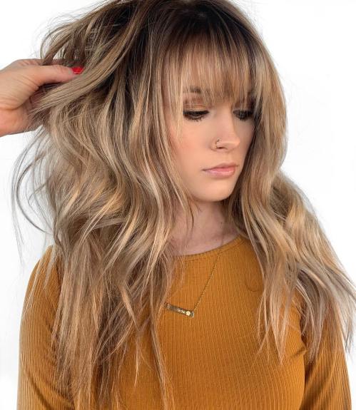 50 Cute Long Layered Haircuts with Bangs 20