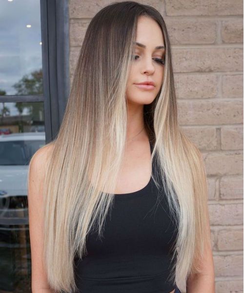 Glorious Peach Blonde Long Straight Hairstyles for Girls to Look .