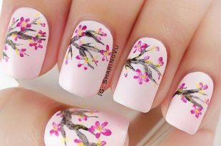 50 Lovely Spring Nail Art Ideas | Cherry blossom nails, Spring .