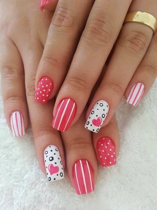 14 Lovely Nail Designs for Your Kids' Birthday Party | Heart nail .
