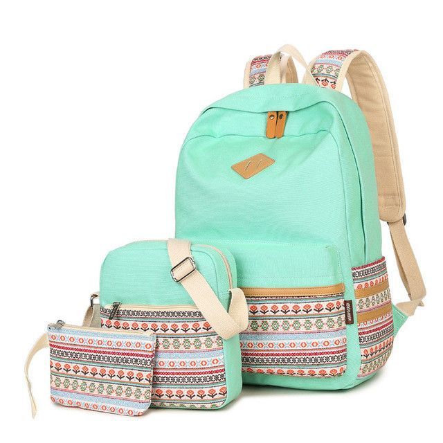 Hot Printing Backpacking Backpacks For Teenage Girls Strips School .