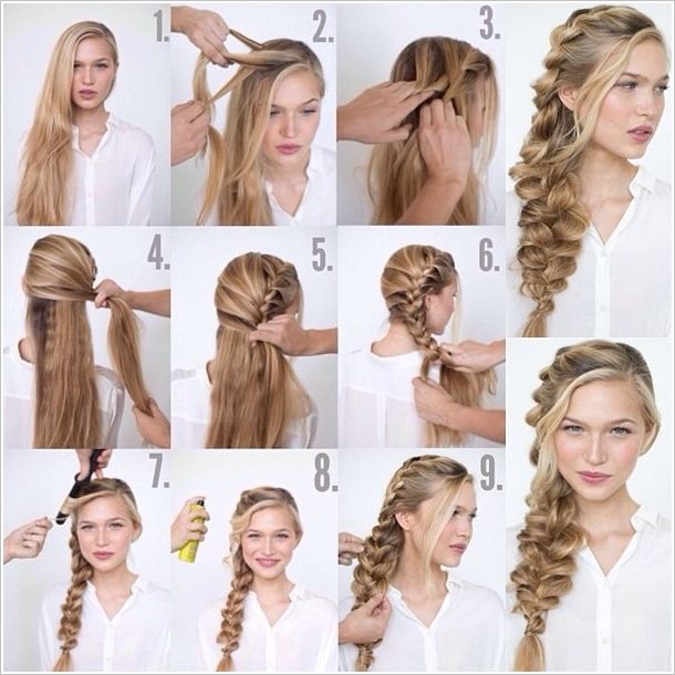 How to Make Romantic Loose Side Braided Hairstyle | Side braid .