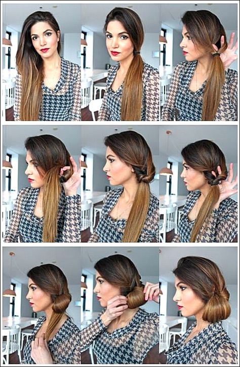 10 Ways to Make DIY Side Hairstyles | Frisuren, 50er frisur und .