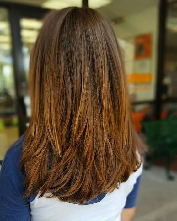 Picture Of a chic medium layered haircut with ombre detailing for .