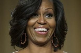 Michelle Obama's lovely winged hair | Michelle obama hairstyles .
