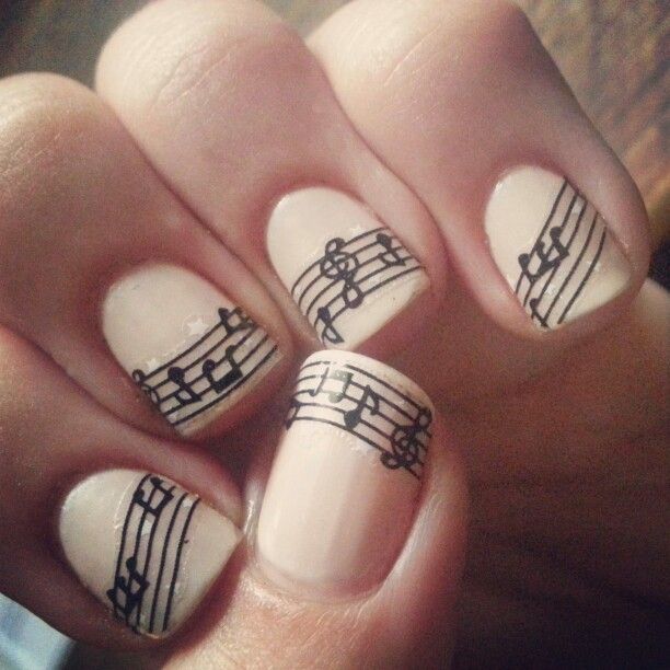 Music Manicure for You to Rock | Music nails, Music note nails, Nai