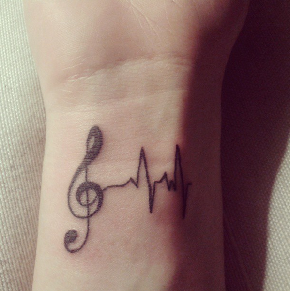 27 Creative And Personal Music Tattoos | Wrist tattoos, Heart .