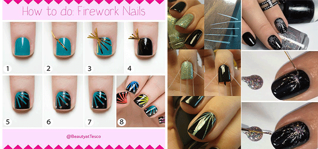 Step By Step Fireworks Nails Art Tutorials For Beginners 2018 .