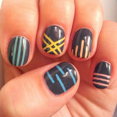 Pastel Striping Tape Nail Art Tutorial · How To Paint A Stripy .
