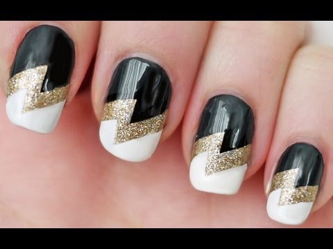 Lightning Bolt Nails using Scotch Tape - YouTu