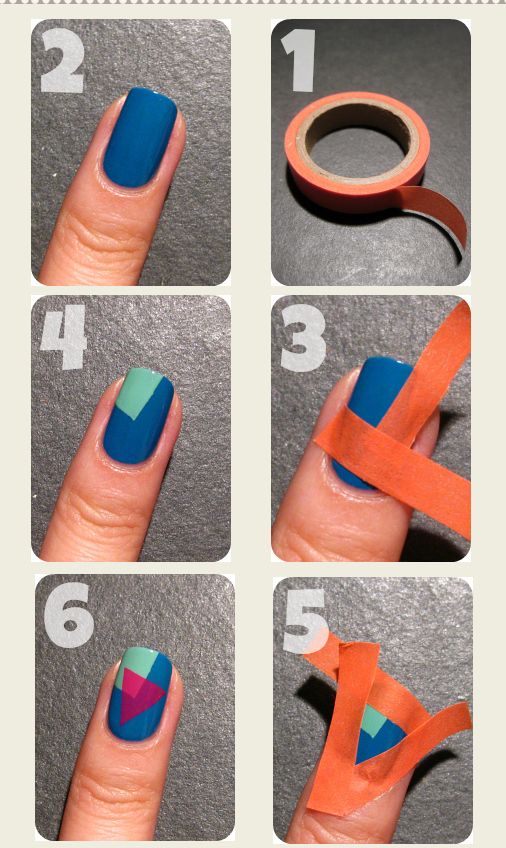 15 DIY Nail Tutorials With Scotch Tape | nails | Simple nails .