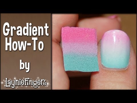 Layniefingers tutorial: How to do gradient nails with a sponge .