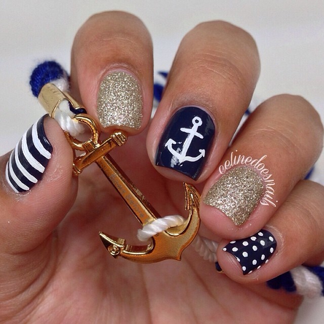 16 Nautical Anchor Nail Art Designs for Summer - fashionsy.c