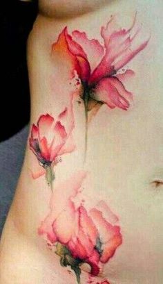 12 Ultra-beautiful No Line Tattoos for Women | Watercolor tattoo .