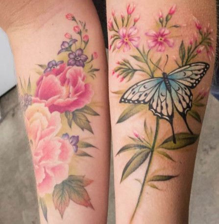 No line tattoos Vintage flower tattoo and Realistic flower tattoo .