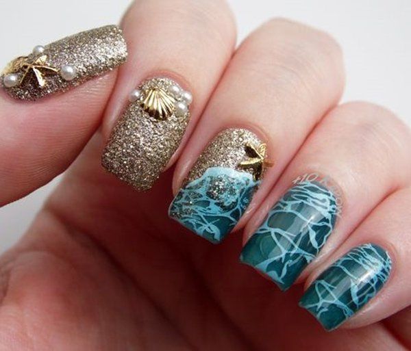 45 Ocean Nail Art Ideas | Beach nail art, Beach nail designs .