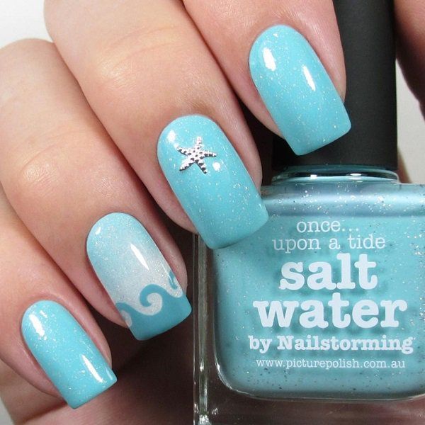 45 Ocean Nail Art Ideas | Vacation nails, Beach themed nails .