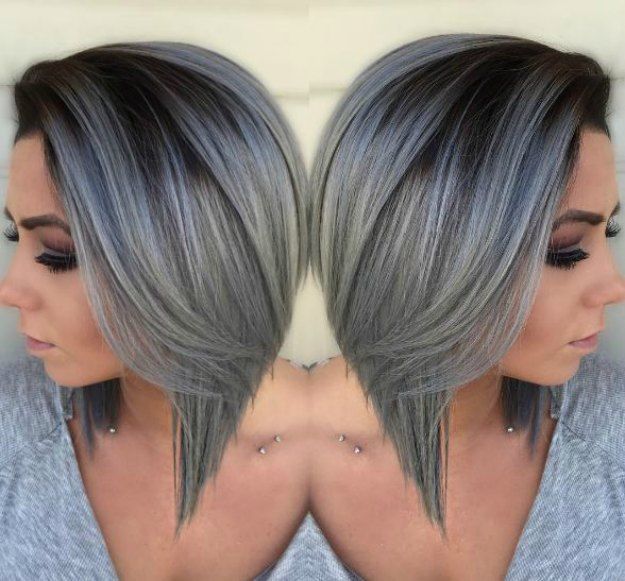 Silver Ombre Hair | Silver ombre hair, Hair styles, Ombre hair col