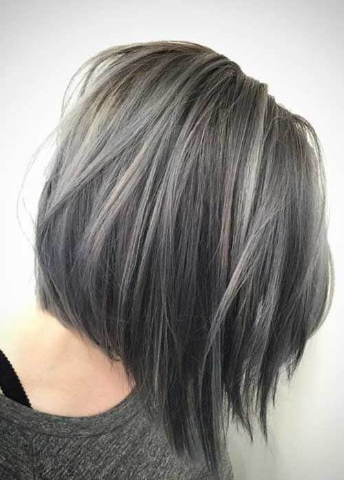 7 Minimalist Short Grey Ombre Hairstyles for Women [202