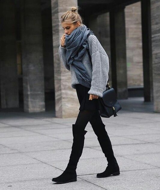 Outfit Looks With Flat Boots for Winter