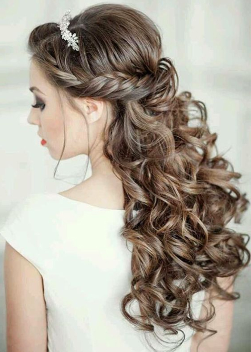 Splendid Long Curly Wedding Hairstyles 2019 to Look Perfectly .