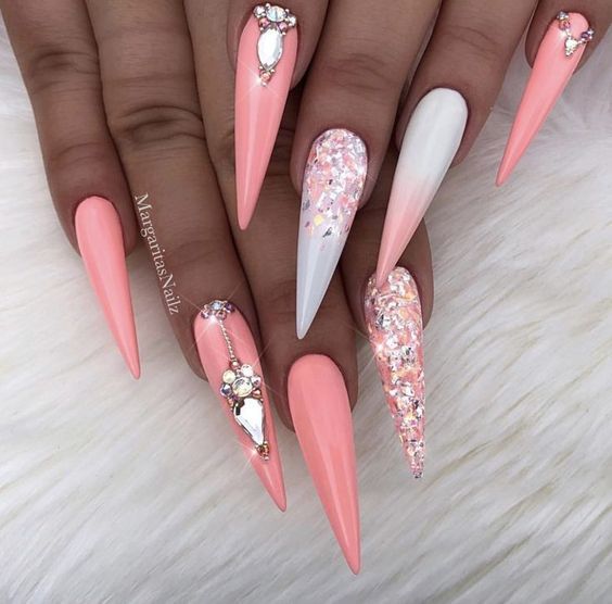 70+ Cool Stiletto Nail Ideas You'll Love to Try | Nail designs .