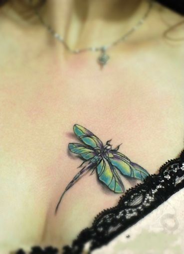 Dragonfly tattoo | Chest tattoos for wom
