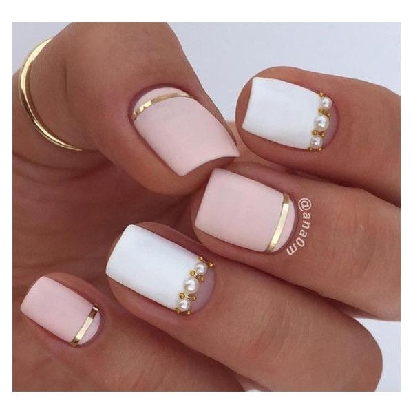 25+ Nail Design Ideas for Short Nails ❤ liked on Polyvore .