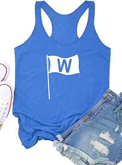 Womens Win Flag Graphic Racerback Tank Tops Funny Chicago .