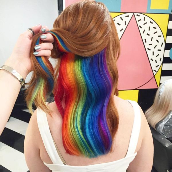 Secretive Rainbow Hairstyles : hidden rainbow ha