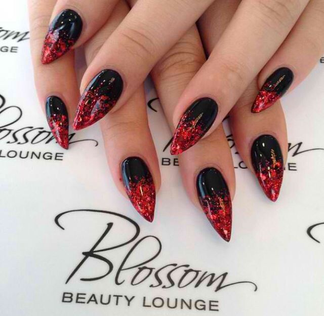 Black and red nails | Halloween nails ea