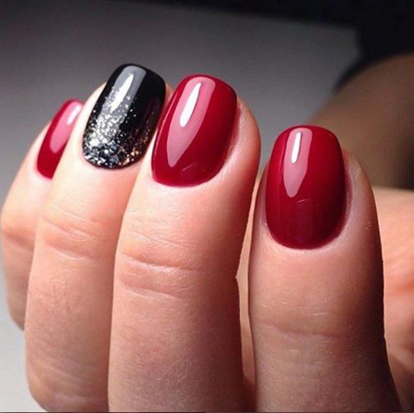 Inspiring Pretty nail designs | Red and gold nails, Gold nails .