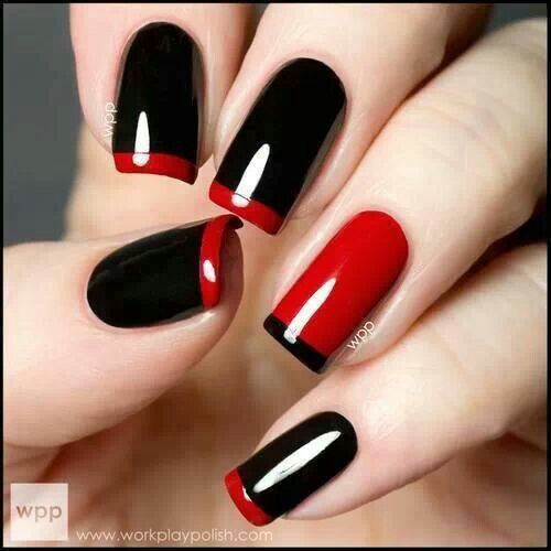 Red and Black Nails