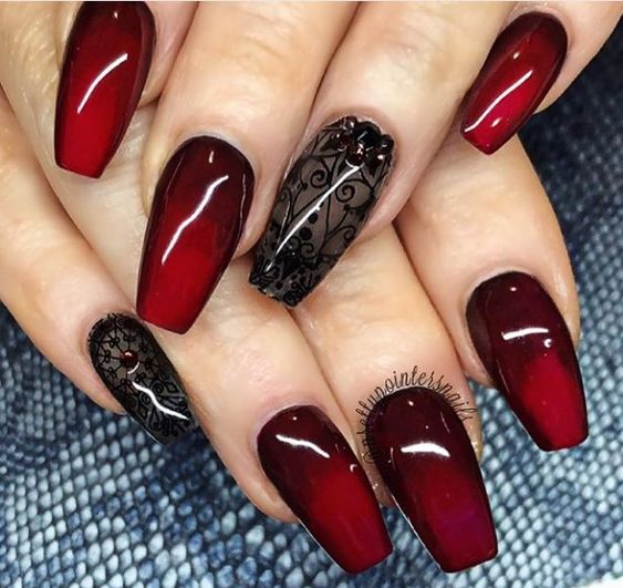 Red and Black Nail Designs