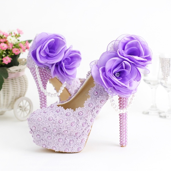Women Shoes Pumps Romantic Purple Wedding Shoes Ultra Super High .