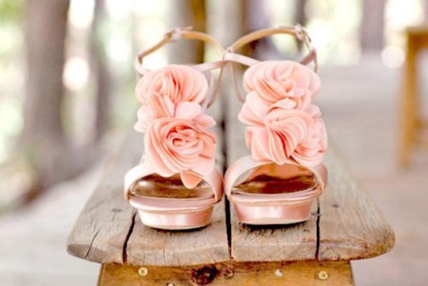 shoes, pink, sandales, flowers, high heels, wedding shoes .