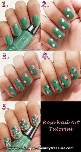 Rose Nail Tutorials You Must Love for Summer | Rose nails, Rose .